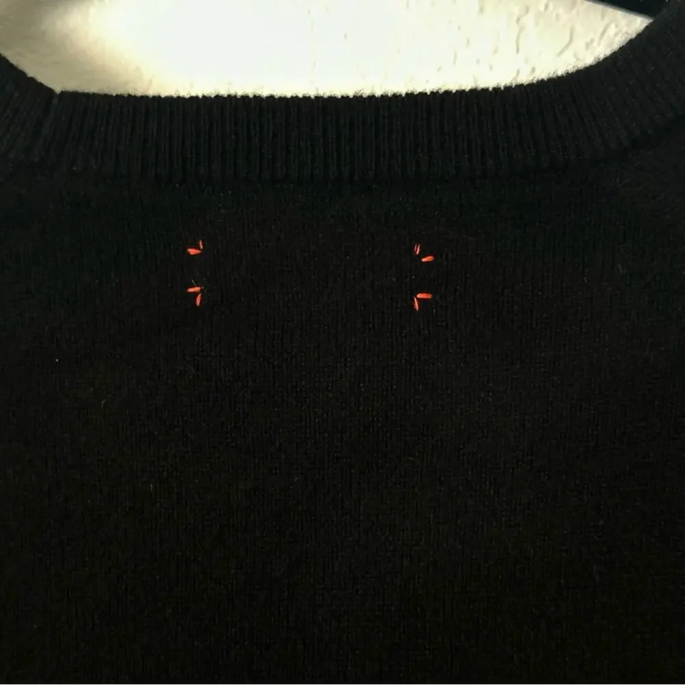 chinti and parker Cashmere Star Sweater Black size XS White Stars Slouchy
